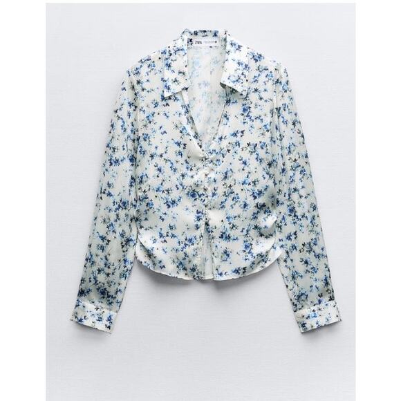NWT ZARA FITTED PRINTED SHIRT - Picture 1 of 6